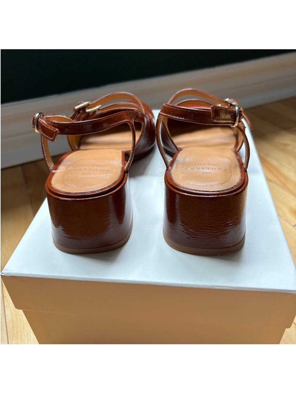 Sezane Paula Babies size 38 Brown Heeled Slingbacks - Picture 2 of 7